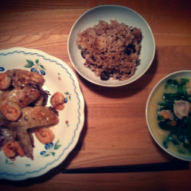 夜ご飯は。