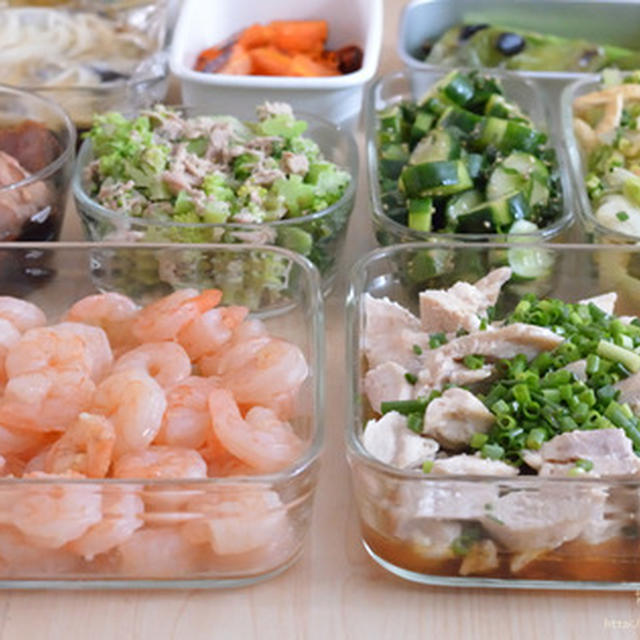 今週の作り置き。084W（週末支度・晩ごはん用・弁当用）