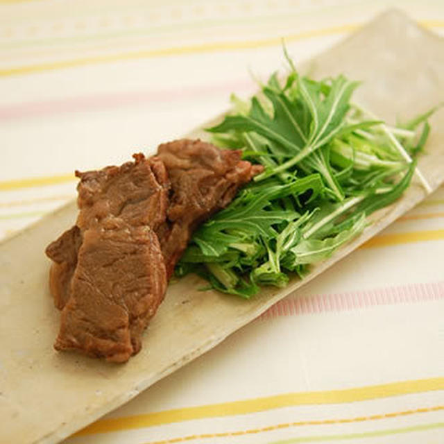 焼き肉用肉で作るわさび風味ステーキ