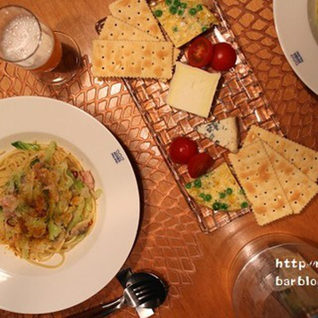 『あさりとキャベツのスパゲッティ』の夜ごはん。