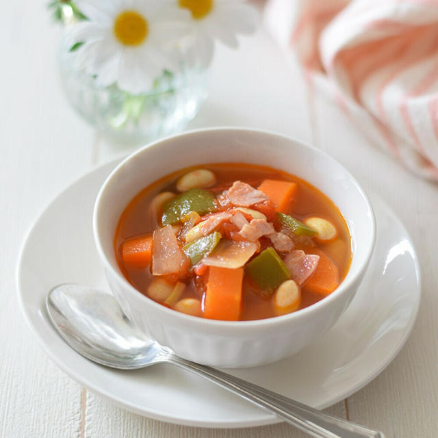 【岐阜CA】フレッシュトマトのミネストローネ♡岐阜県産『冬春トマト』で作るモーニングスープ♪