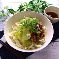 ぐんまクッキングアンバサダー♪ガッツリ！嬬恋高原キャベツと豚肉のぶっかけ冷やしうどん