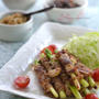 ひとふりで美味しさUP-アスパラのジューシー牛肉巻き。カリカリしらす。