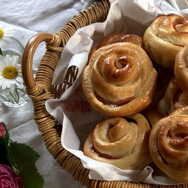 母の日にいかが、薔薇（ばら）のパンの作り方♬【レシピ】