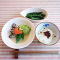 ■牡蠣の白味噌仕立て生姜風味の朝ごはん