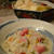 今朝ごはんはリメイク☆リゾット。