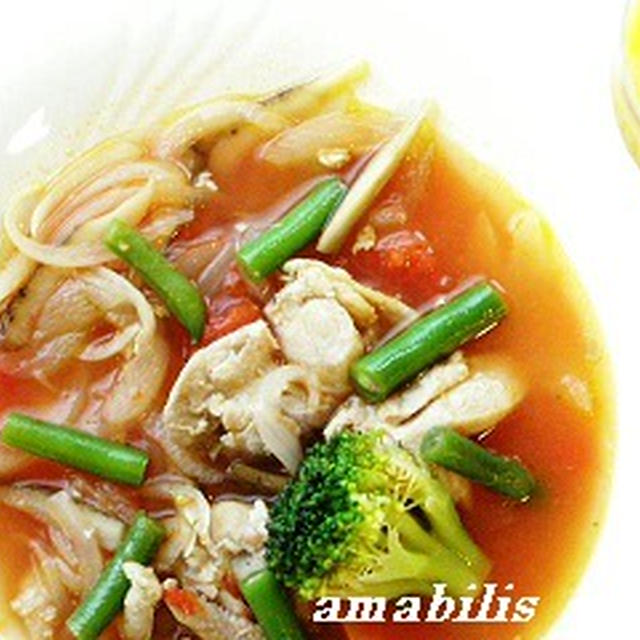 早い朝の根菜トマト煮込み