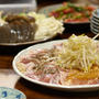 フライパン焼肉　＆　鰹たたきの海鮮サラダ