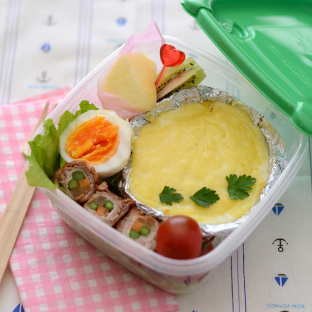 お弁当に【ココット型ドリア】と、遅い帰宅だった土曜日の晩ごはん。