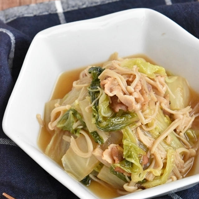 冷凍おかずにしておくと後は温めるだけ【豚バラ白菜とえのきのうま煮】