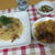 カリカリ豚肉おろしパスタ＆茄子のサラダ