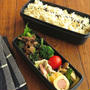 【#レシピ掲載 #くらしのアンテナ】牛肉と小松菜の辛みそ炒め弁当♪