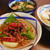 肉玉蕎麦と肉梅蕎麦