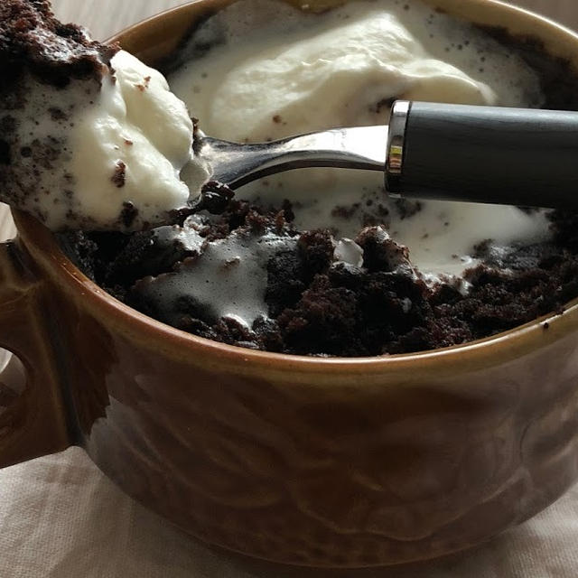 レンジで作るマグカップチョコレートケーキ・自宅生活の日々