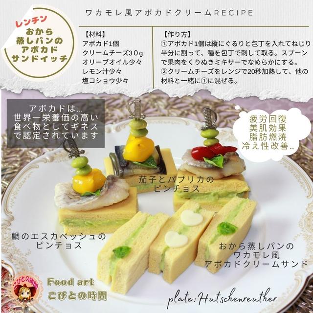 おから蒸しパンのアボカドサンドイッチ