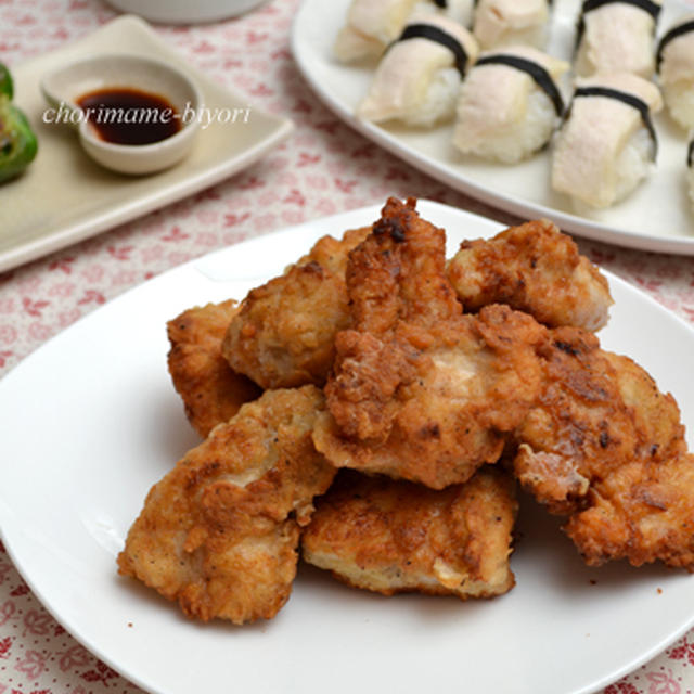 「今日はチキンパーティーだよ！」の晩ご飯。