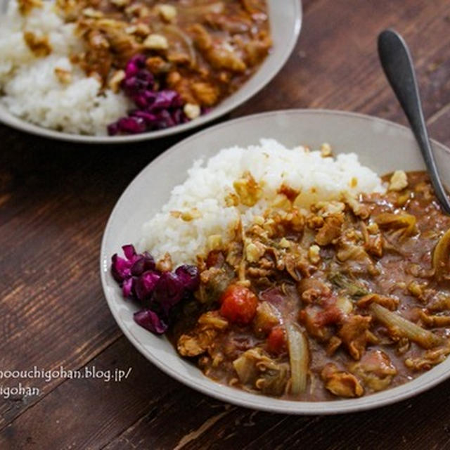 白菜と豚こまで超簡単無水カレー♪すっかり忘れていたひな祭りはKALDIで解決！！！