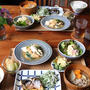 塩さばといろいろ副菜。梅干しの準備。