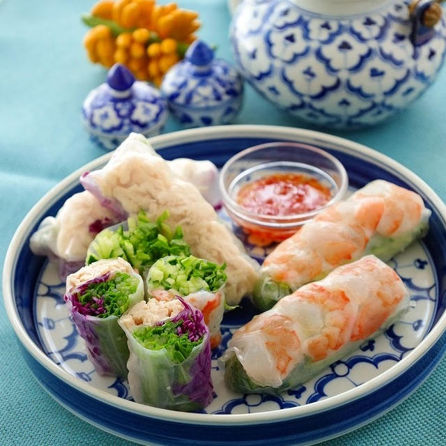 お好きな野菜でどうぞ！ベトナム風生春巻き2種 (レシピ)