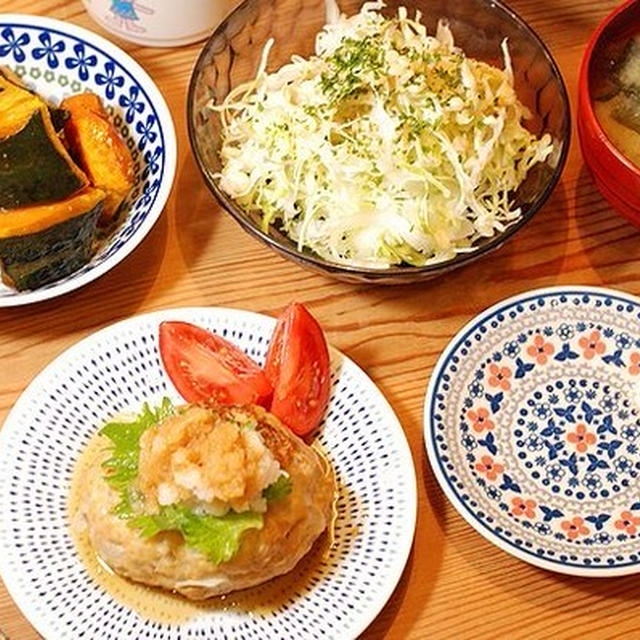 ふっくら～♡節約和風ハンバーグ定食