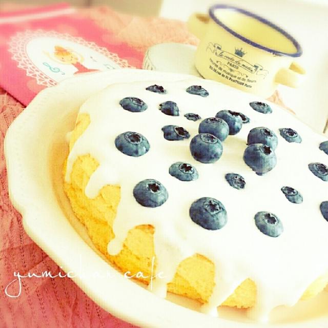 ♡秋空&セリア♡&♡スフレチーズケーキ♪ひんやりユルホイップ&ブルーベリー♡