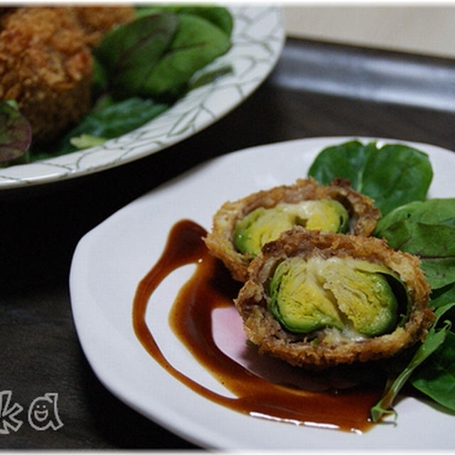 簡単■芽キャベツのチーズカツ■食肉シンポジウム用レシピ(´・ω・`)v