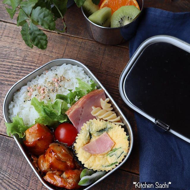 ケチャップチキンソテー弁当♡【#お弁当#チキンソテー】