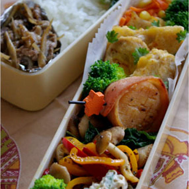 豚ピカタ弁当（夫弁＆マイ弁）☆