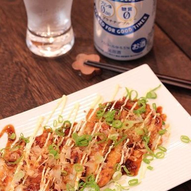 おつまみカフェ☆野菜天ぷらのお好み焼き風