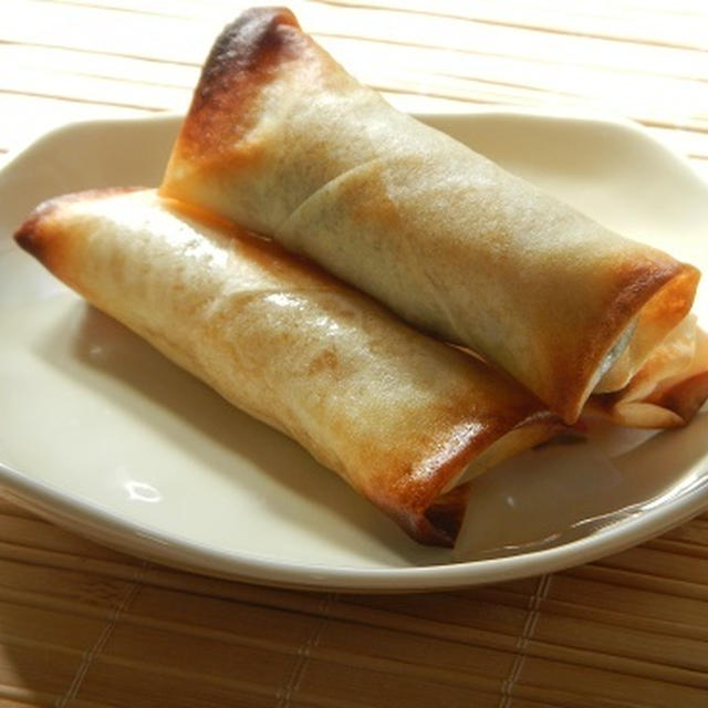 おやつな焼き春巻き・・・折り紙春巻きで・・・
