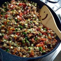 1人の夜。夏野菜たっぷりのスタミナドライカレーで元気出して。♪GABAN モニター〜スパイスでお料理上手 カレー＆スパイシーおつまみをつくろう♪
