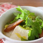 野菜がどっさり！温まる豆腐の洋風ｽｰﾌﾟの朝ごはんのレシピです