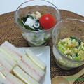 まごわやさしい・パン編～わかめ大豆サラダ＆小松菜のスクランブルエッグ♪ by ei-recipeさん