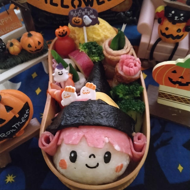 魔女っ子ちゃんおにぎり弁当〖ハロウィン弁当〗#私のごはん