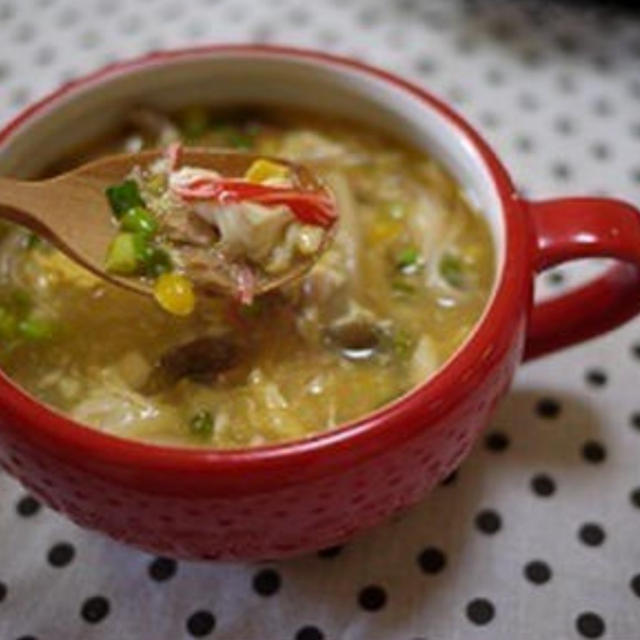くらしのアンテナで掲載【ツナ缶でおいしぃ〜♪　酸辣湯(サンラータン)】