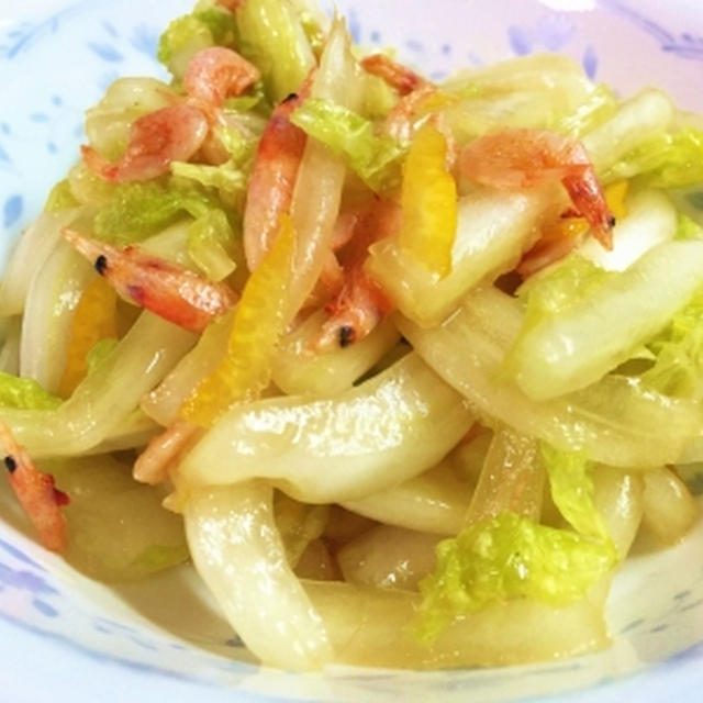 野菜を沢山頂いて桜えびと白菜のサラダ♪
