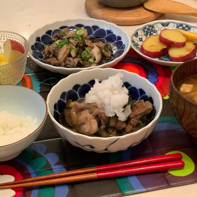 豚肉とキノコのだしぽん酢炒め✨