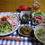 【夕食】冷やし中華・地鶏のお造り・なすのナムル…