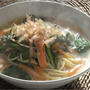白だしで菜の花のスープスパゲティ