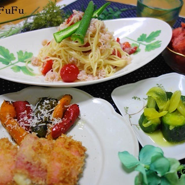 冷製トマトパスタ☆夫よそんなに褒めちゃっていいの？