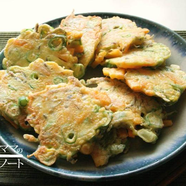 野菜とじゃこのお焼き