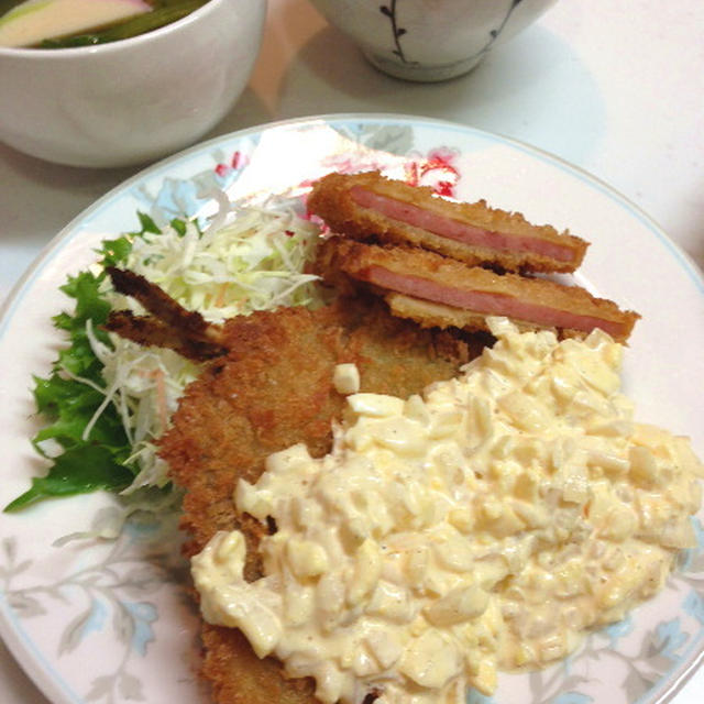 アジフライで晩御飯