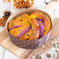 【レシピ】かぼちゃと紫芋のうずまきハロウィンパン