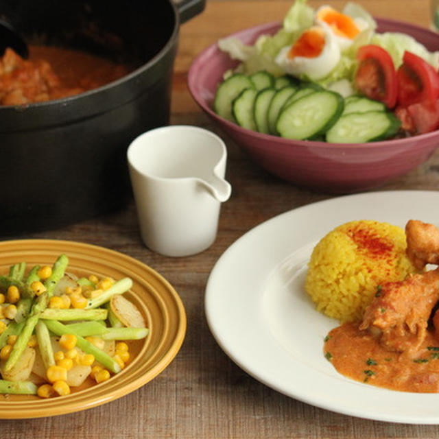 バターチキンカレー献立の日
