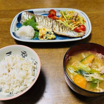 生にしんの塩焼き（晩御飯）