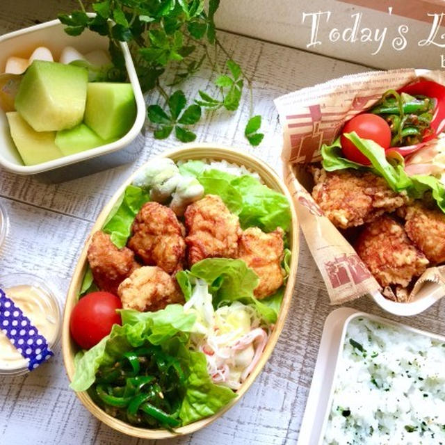 パパと息子の✳︎チキン南蛮のっけ弁当♡