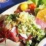 ■居酒屋メニュー【簡単5分！！鰹の山かけ】菜園長芋と葱をかけてます♪