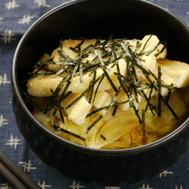 サクサクあとのせ揚げ玉丼。　“調味料は１つだけ☆”