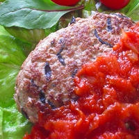 芽ひじき＆高野豆腐バーグ　トマトソース