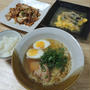 昨夜はラーメンと豚キムチなどの簡単晩御飯～
